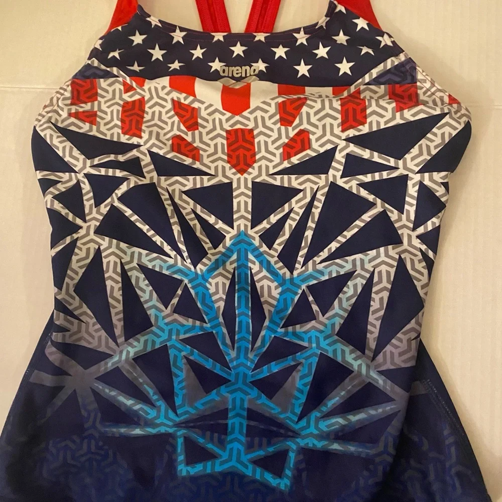 ARENA I Swimsuit One Piece Bishamon USA Swim Pro Back Maxlife Size 32 Womens